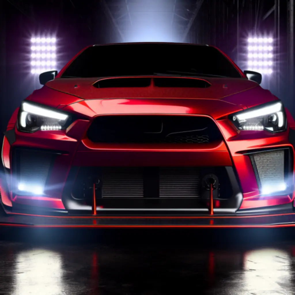 Czerwony supercar ukazany pod odważnym kątem