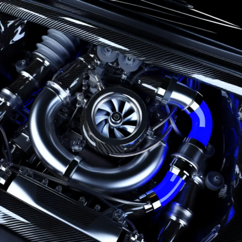 Szczegółowy widok silnika o wysokich osiągach