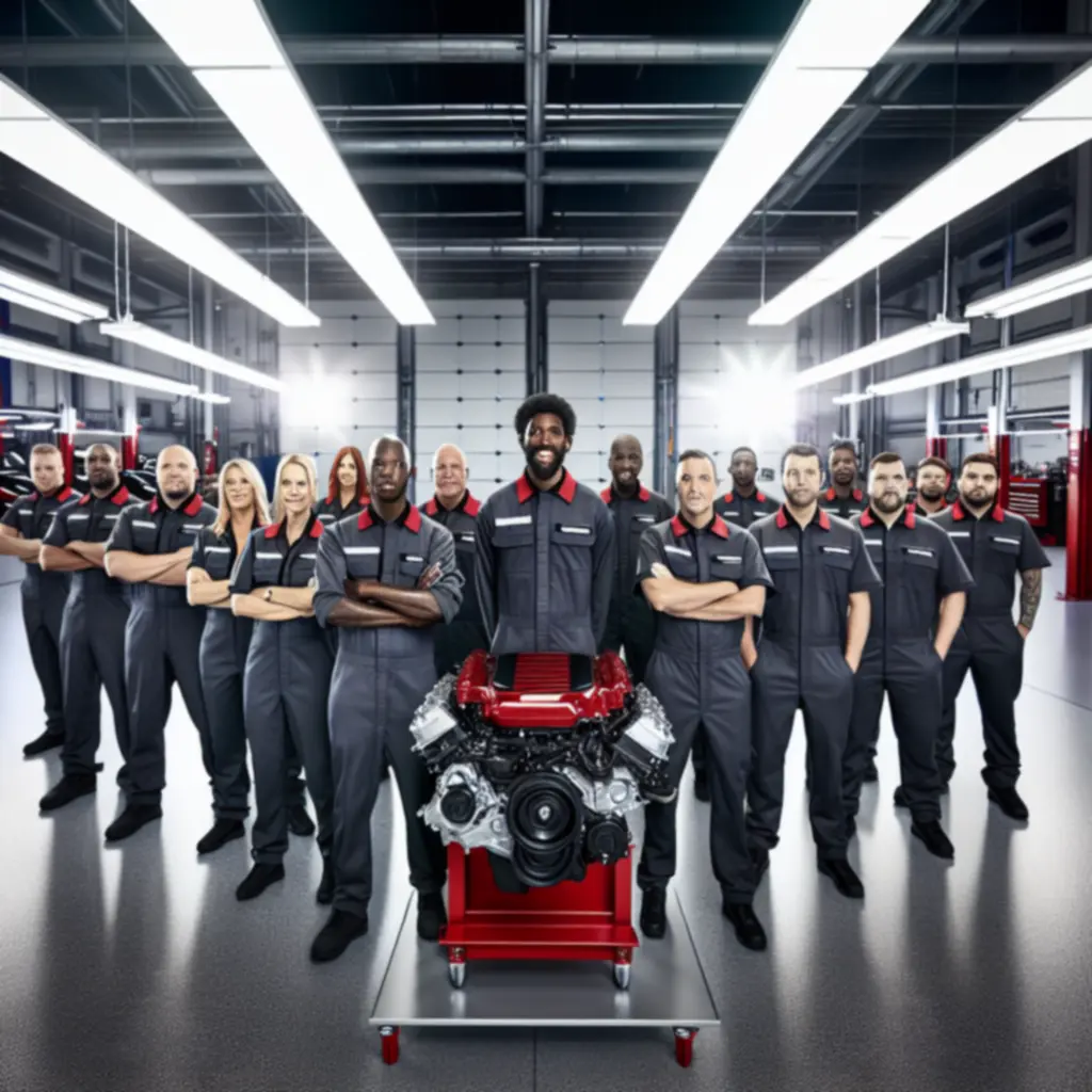 Zespół mechaników przy pracy